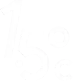 Logo numérico 1.5º, representando o nome da empresa de prevenção, detecção e combate a incêndios florestais Umgrauemeio