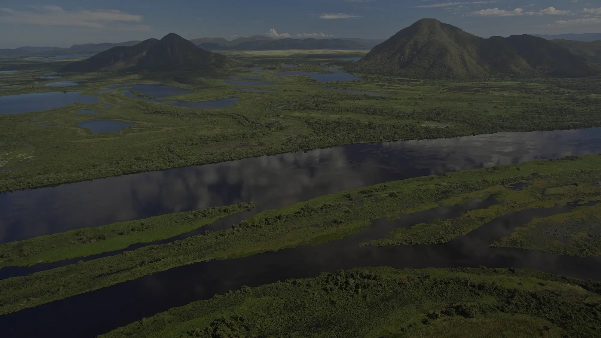 Área alagada de conservação ambiental no Pantanal